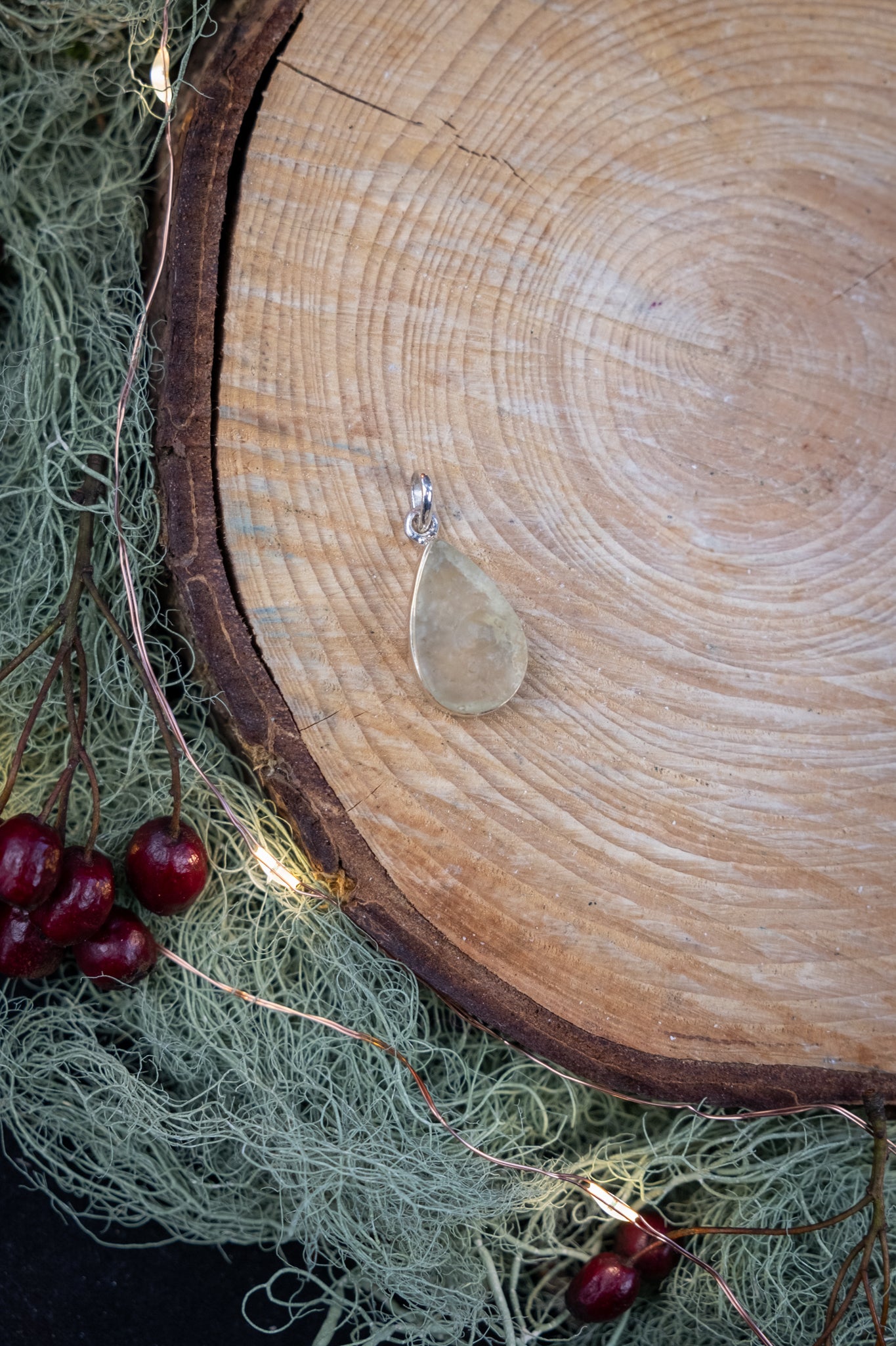 Libyan Desert Glass Pendant, Sterling Silver, Crystal Tektite Gem, High Vibration Stone, Rare Jewellery