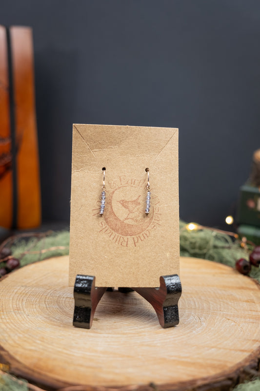 Iolite Water Sapphire Beaded Drop Earrings, Sterling Silver, Crystal Jewellery for Intuition and Inner Vision