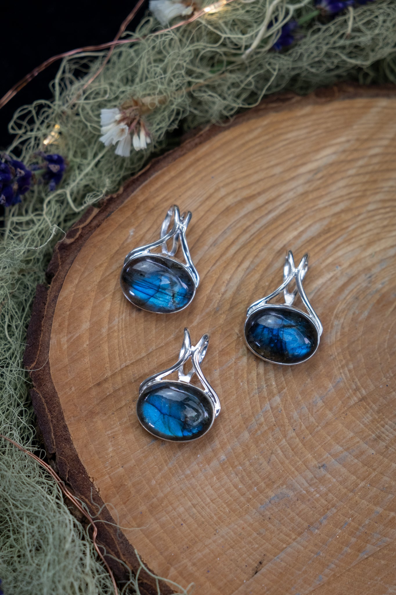 Labradorite Oval Pendant in Sterling Silver