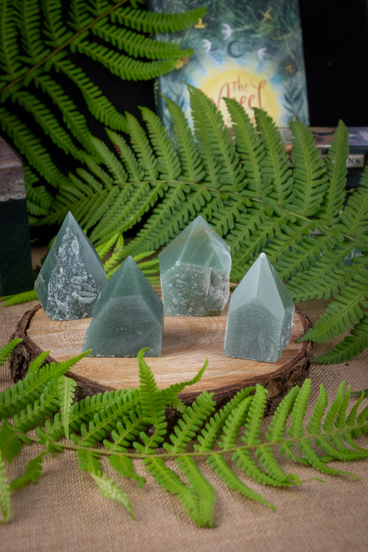 Green Aventurine Crystal, part polished, part raw point, Crystal for Luck, Prosperity and Opportunity, abundance crystal