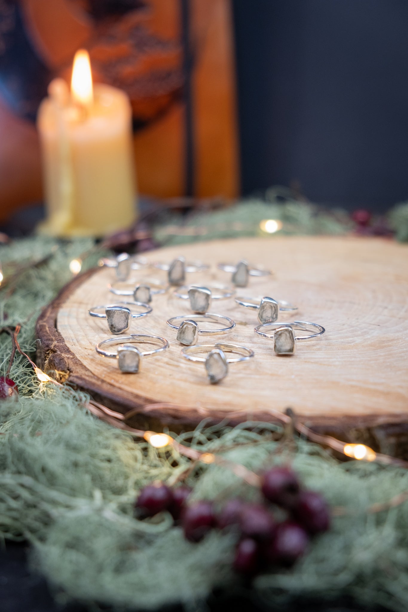 Libyan Desert Glass Adjustable Ring Sterling Silver, High Grade Tektite Gemstone Ring, Stackable Crystal Ring for Intuition Manifestation Protection