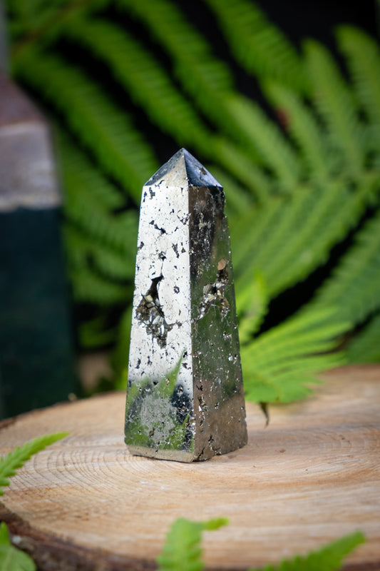 Pyrite crystal point.