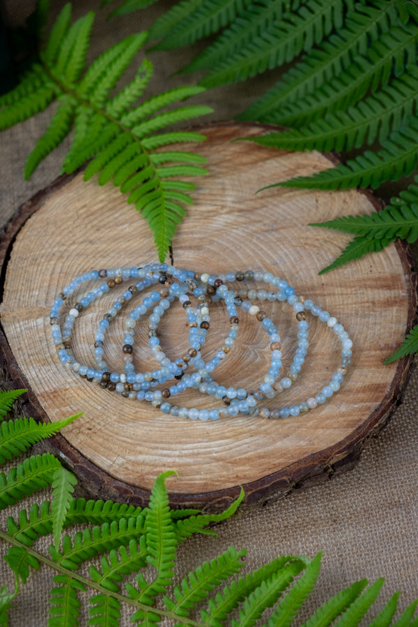 Lemurian Aquatine Calcite crystal bracelet.