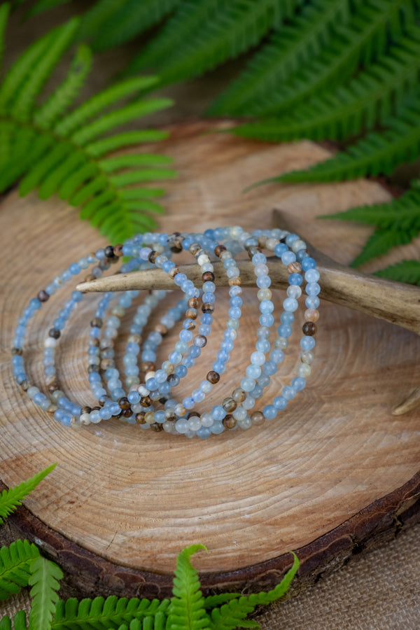 Lemurian Aquatine Calcite crystal bracelet.