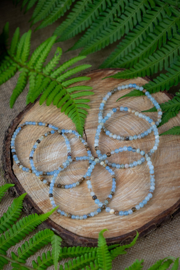 Lemurian Aquatine Calcite crystal bracelet.