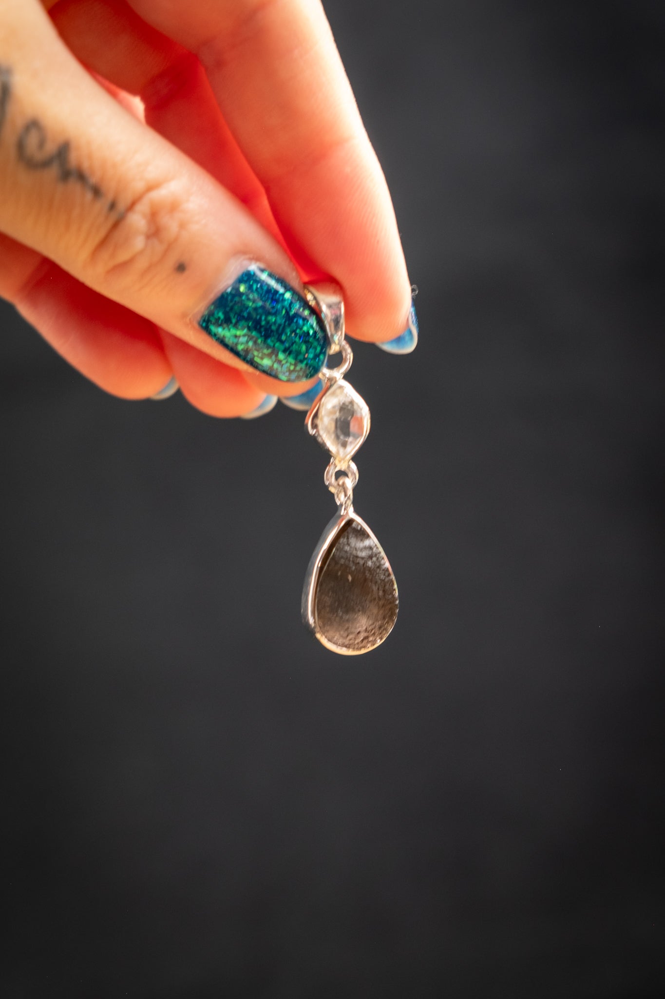 Agni Manitite & Herkimer Diamond Pendant