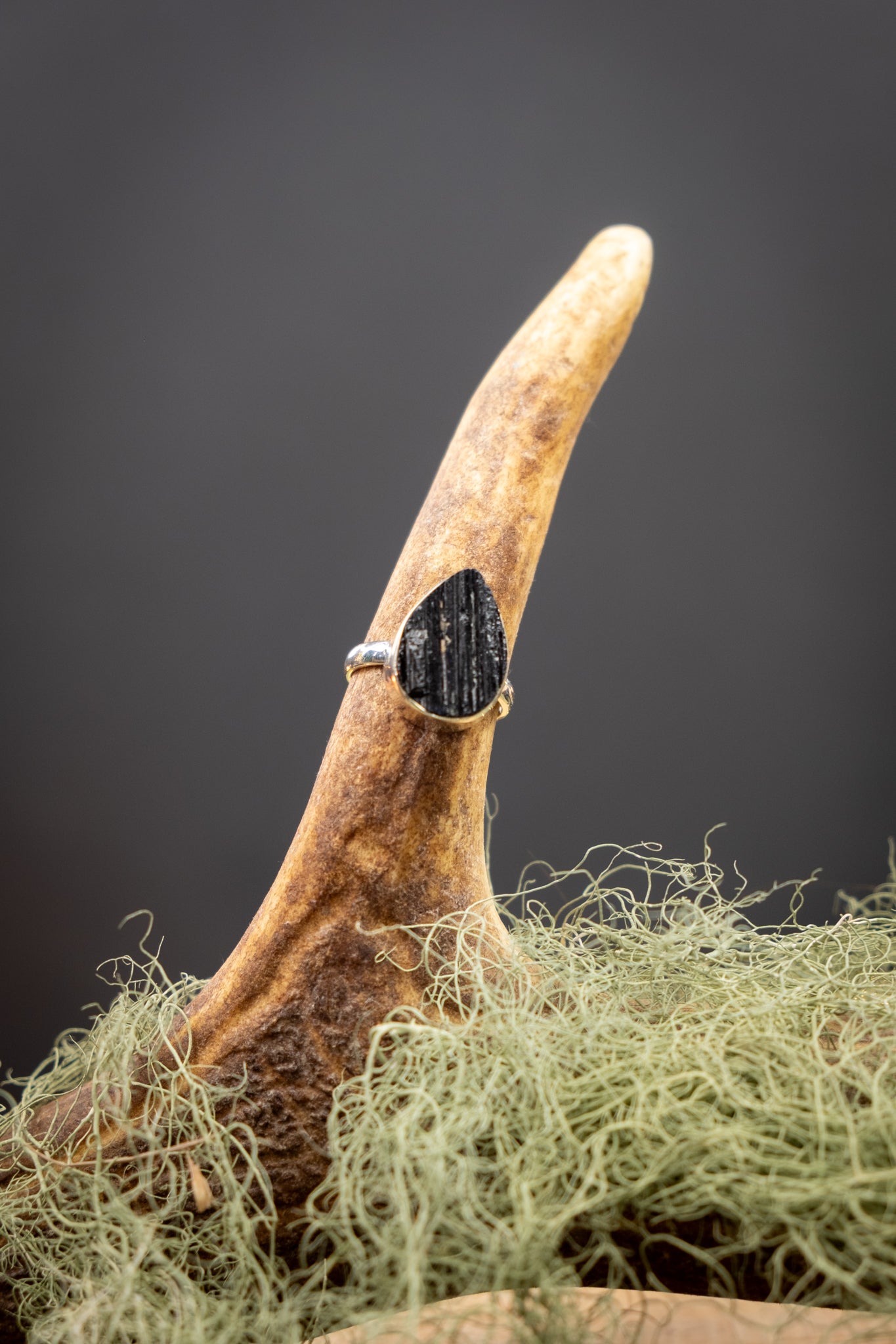 Raw Black Tourmaline Sterling Silver Ring Crystal Protection Stone Powerful Grounding Gem Natural Jewellery Size 8 One of a Kind