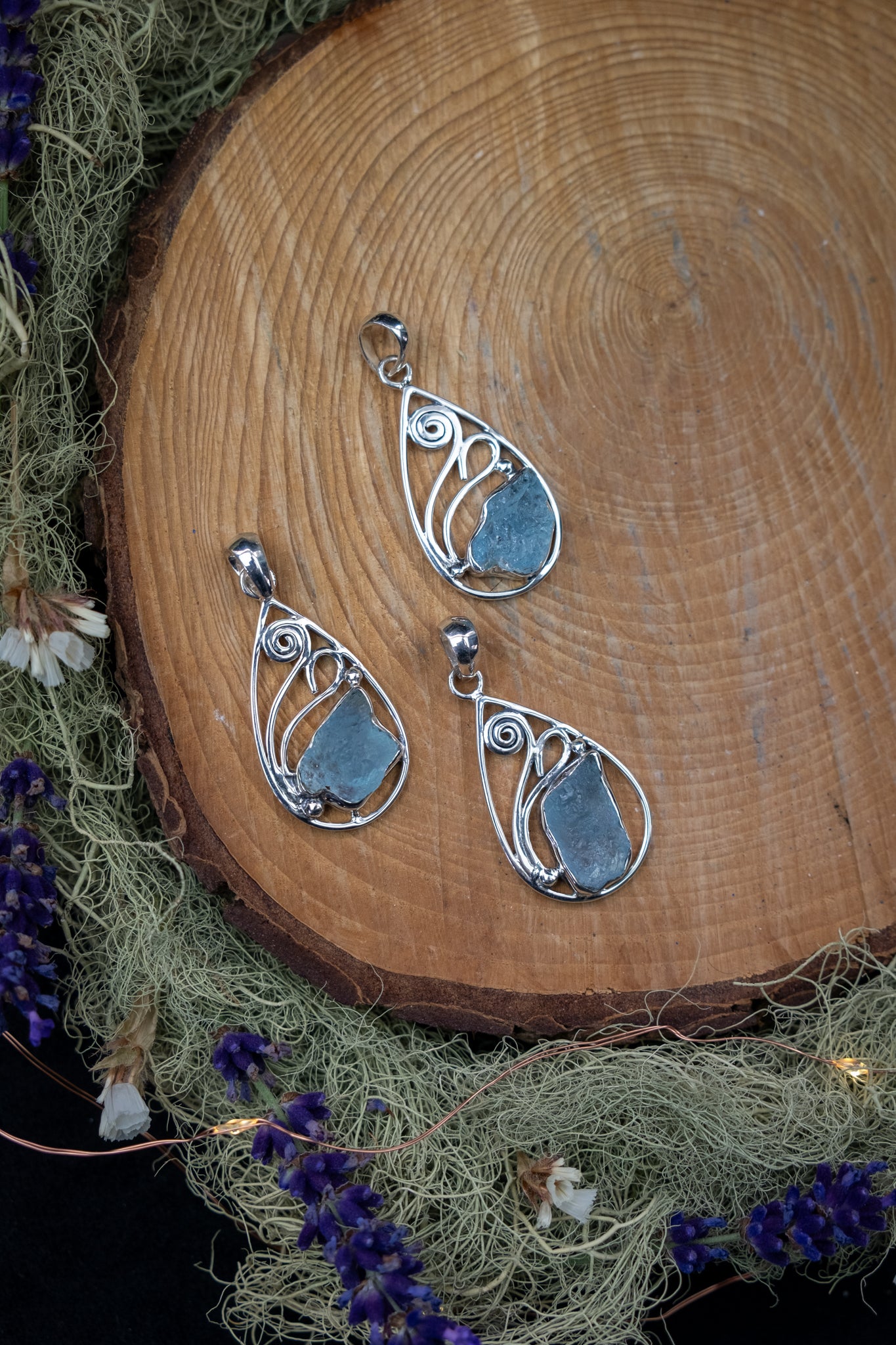 Raw Aquamarine Pendant