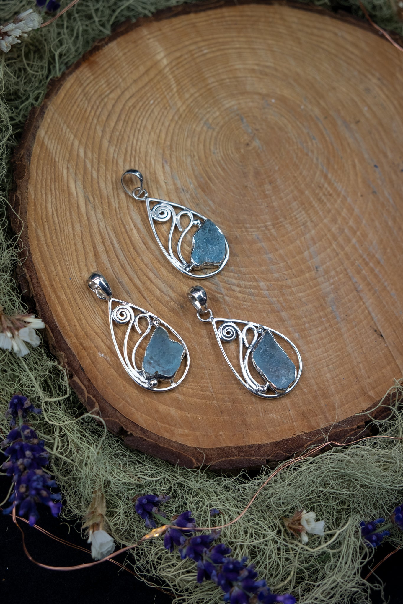 Raw Aquamarine Pendant