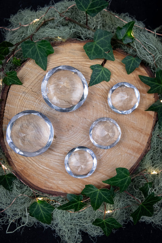 Lemurian Quartz Diamond, Hand Carved Faceted Crystal, High Clarity Quartz for Light Work, Intuition and Conscious Manifestation