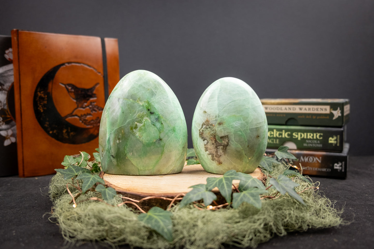 Green Moonstone Freeform Crystal, Polished Feldspar Stone for Emotional Balance Intuition and New Beginnings