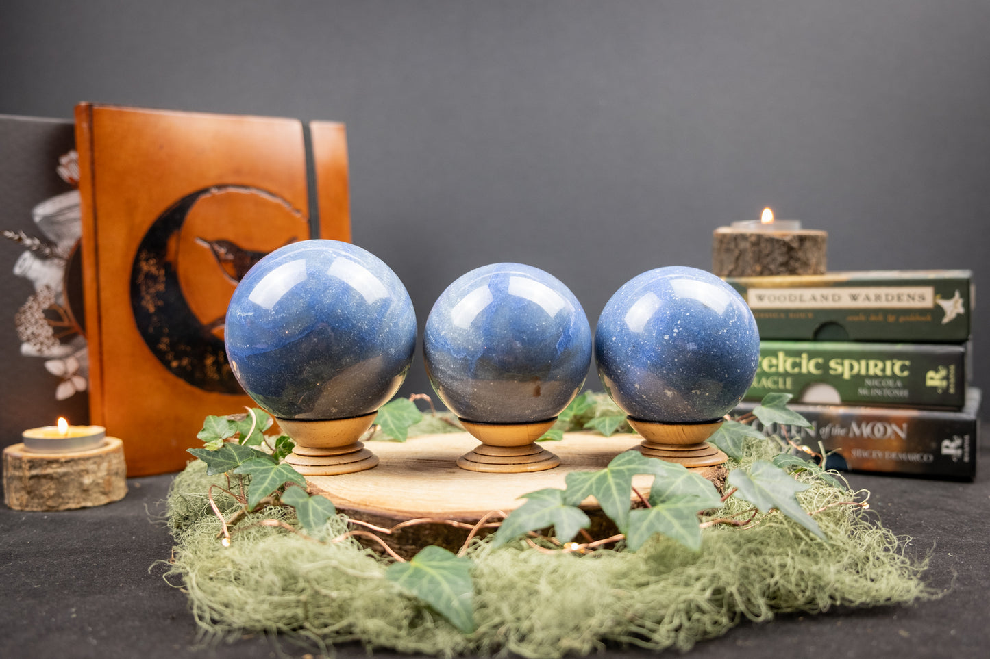 Blue Quartz Sphere, Blue Aventurine Crystal Sphere for Calm Mind, Communication and Emotional Balance