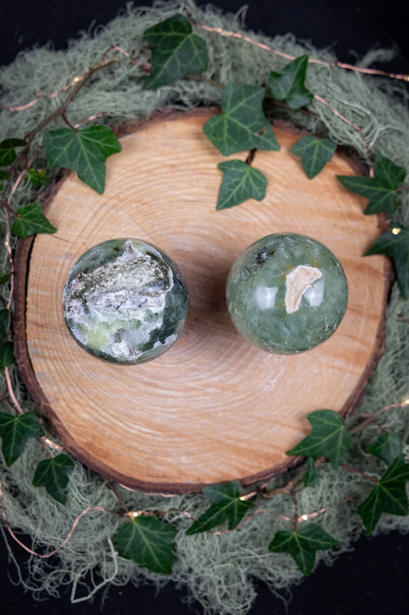 Prehnite Sphere Crystal, Natural Healing Stone of Inner Peace, Heart Chakra Gem for Calm Clarity and Gentle Protection