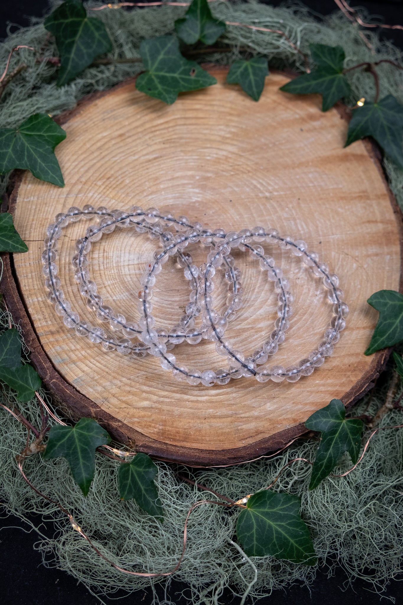 High Grade Lemurian Quartz Bracelet, Natural Crystal Beads, 6mm Gemstone Bracelet, 18 to 19cm Circumference, Spiritual Clarity and Soul Alignment