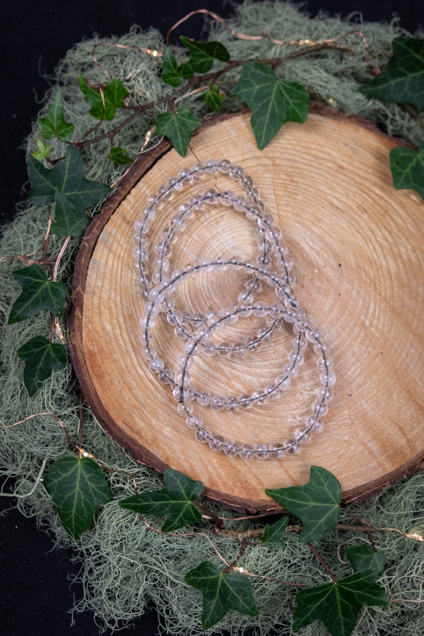 High Grade Lemurian Quartz Bracelet, Natural Crystal Beads, 6mm Gemstone Bracelet, 18 to 19cm Circumference, Spiritual Clarity and Soul Alignment