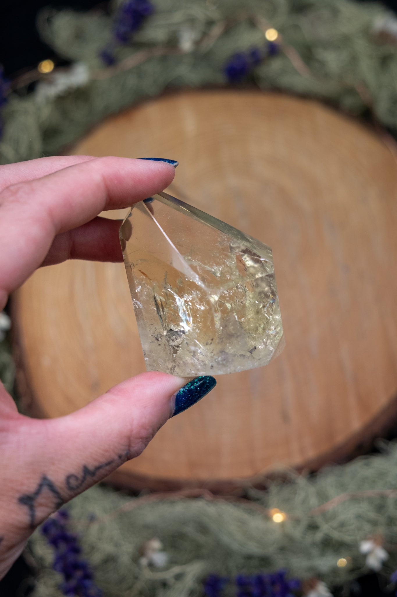 Natural Brazilian Citrine Free Standing Point