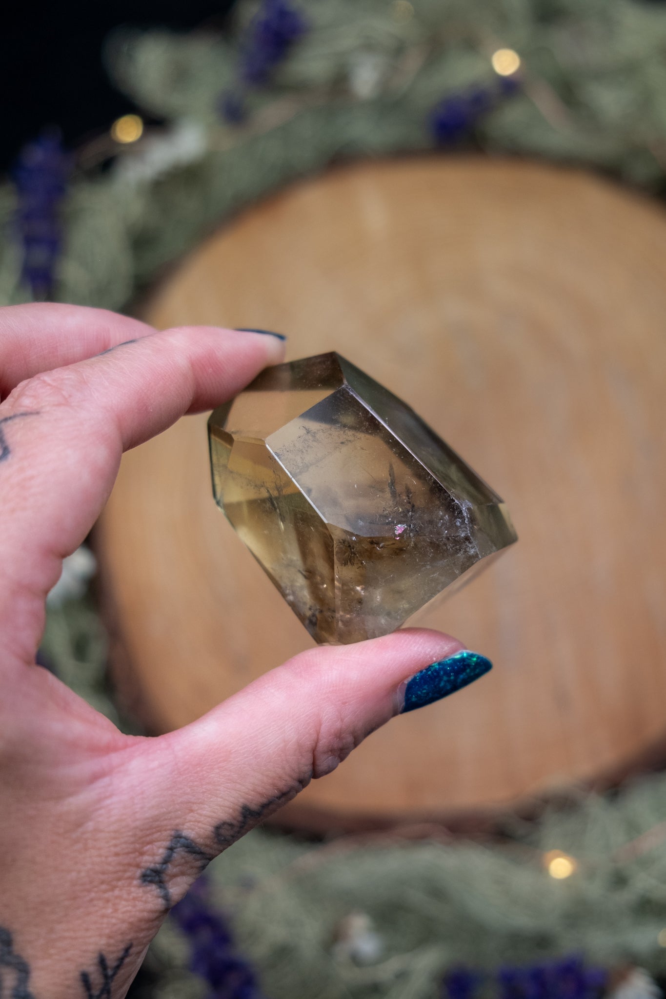 Natural Brazilian Citrine Free Standing Point