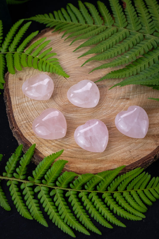 Rose Quartz Crystal Heart, Crystal for self love, self care and healing.