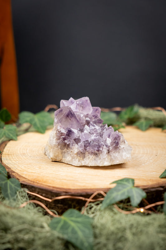 Amethyst Spirit Quartz Cluster on Matrix, Crystal Stone for Spiritual Protection and Aura Cleansing, Ethically Sourced from South Africa