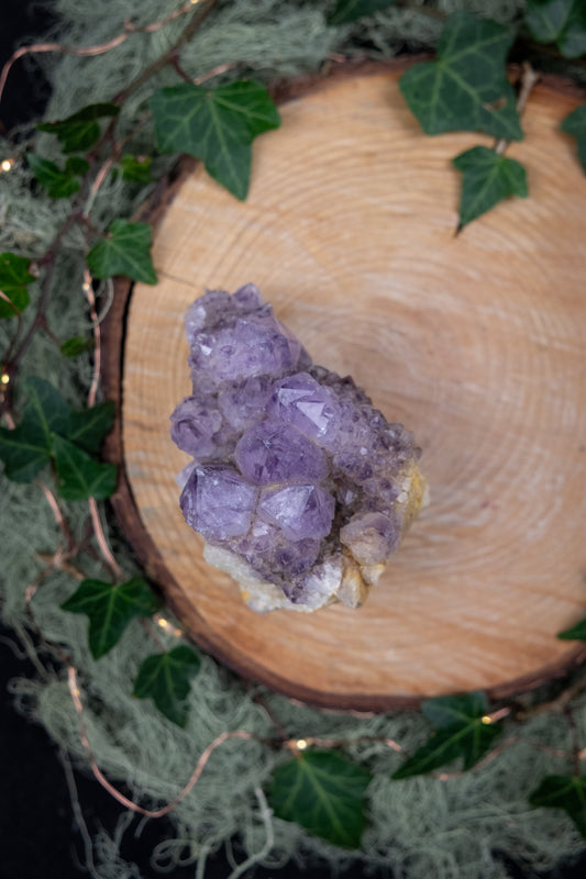Dark Spirit Quartz Cluster, Phantom Amethyst Spirit Quartz Crystal, High Vibration Healing Stone, Crown Chakra Crystal for Unity and Protection