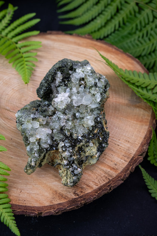 Forest Epidote Quartz Crystal, Rare Crystal.