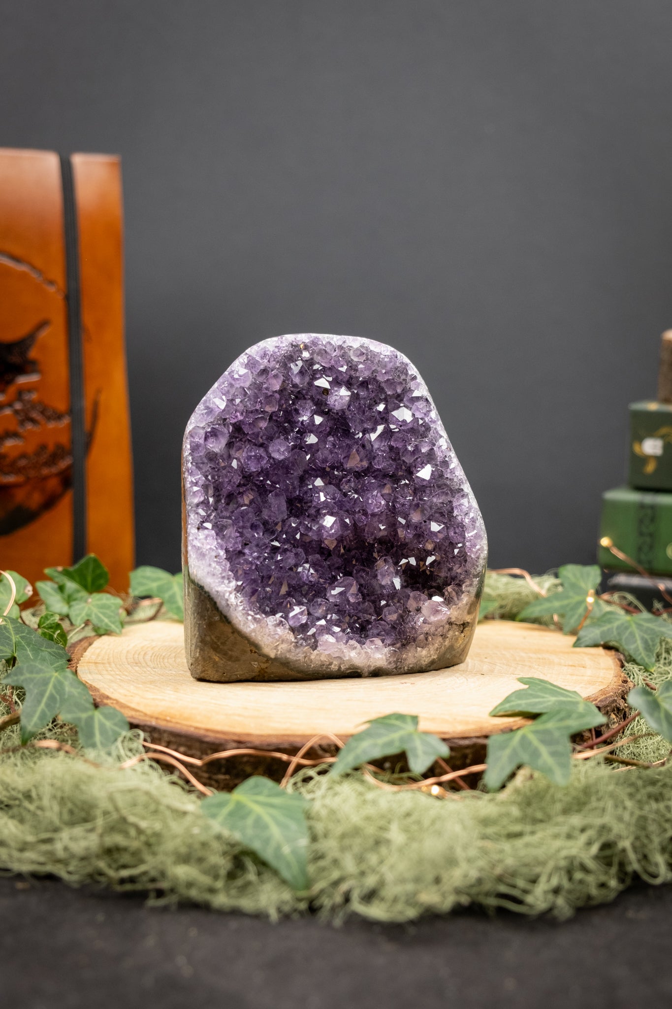 Stunning Deep Purple Amethyst Cluster, Cut Base Crystal from Uruguay, High Grade Amethyst Stone for Calm Protection and Spiritual Clarity