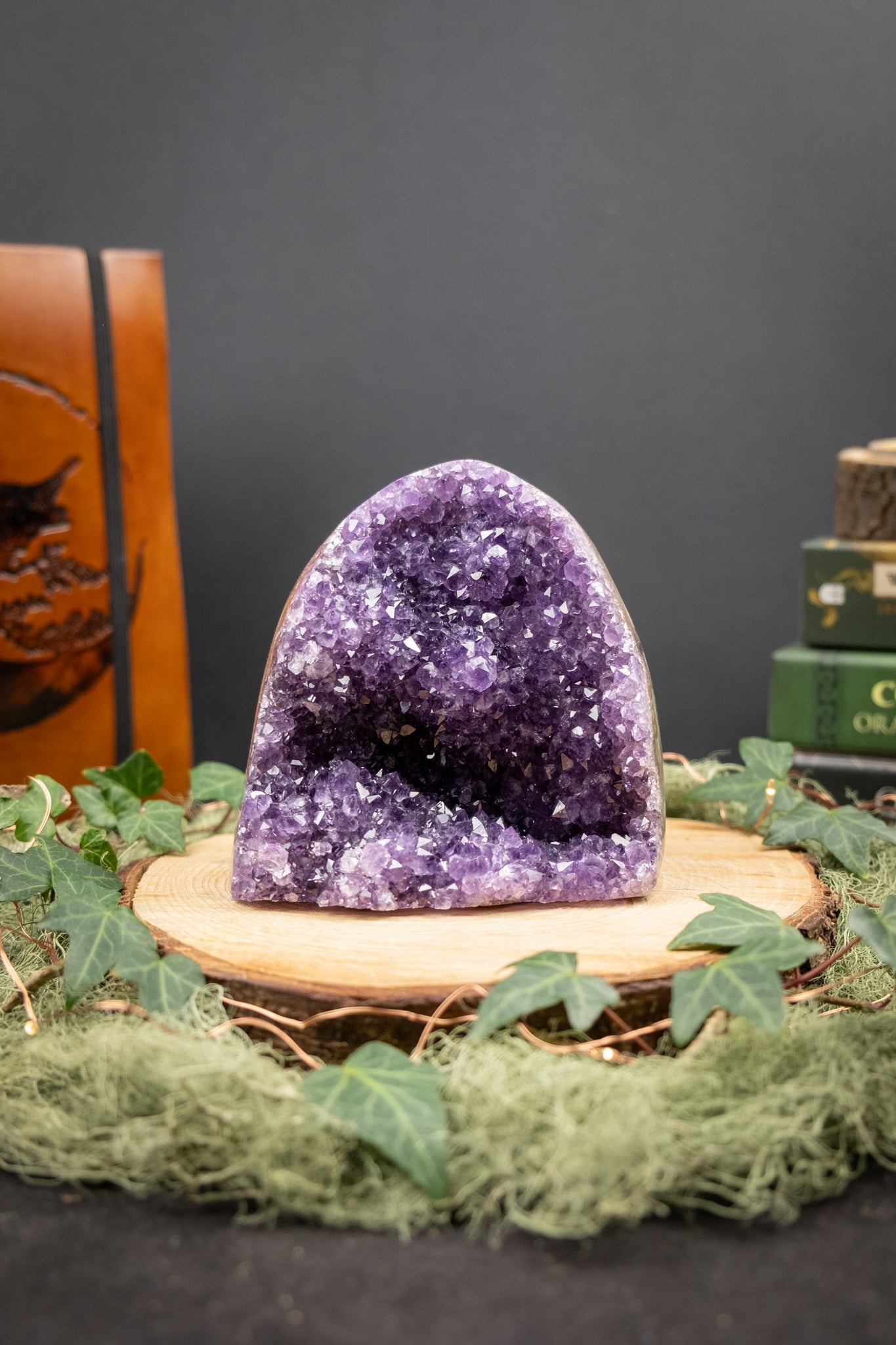 Uruguay Amethyst Cut Base, Deep Purple Amethyst Crystal for Calm and Spiritual Protection, Ethically Sourced from Uruguay