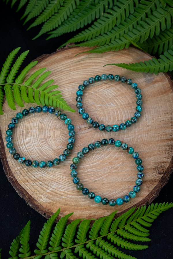 Chrysocolla crystal bracelet, Peaceful stone.