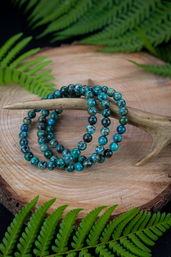 Chrysocolla crystal bracelet, Peaceful stone.