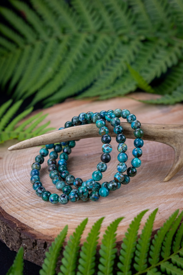 Chrysocolla crystal bracelet, Peaceful stone.