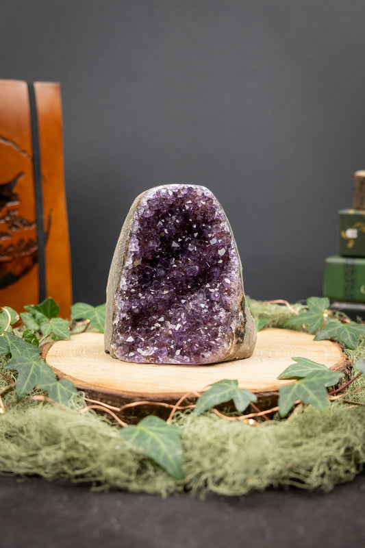 Uruguay Amethyst Cut Base, Deep Purple Amethyst Crystal for Calm and Spiritual Protection, Ethically Sourced from Uruguay