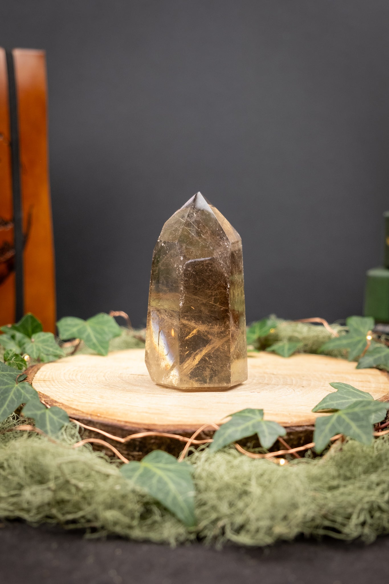 Smokey Quartz with Rutile, Rare Crystal Stone, High Clarity Smoky Rutilated Quartz with Rainbows, Grounding and Light Integration