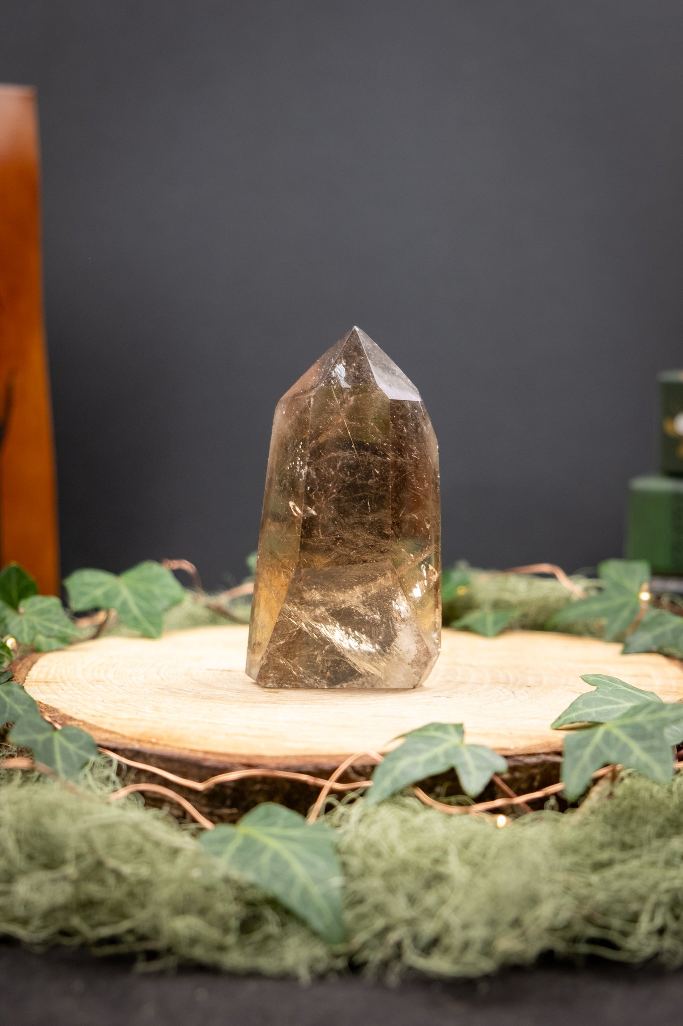 Smokey Quartz with Rutile, Rare Crystal Stone, High Clarity Smoky Rutilated Quartz with Rainbows, Grounding and Light Integration