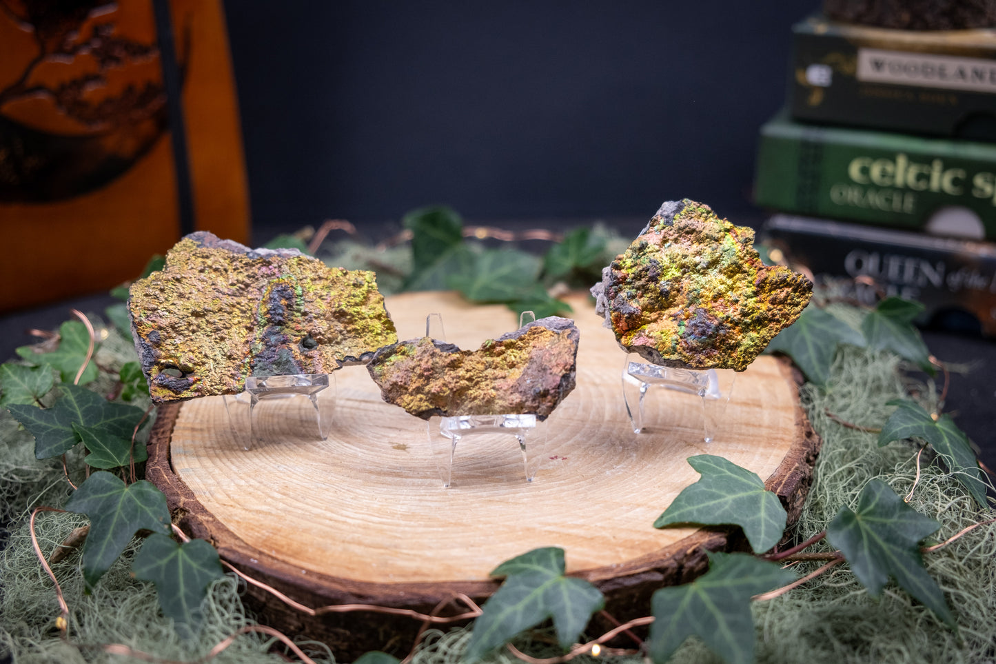 Turgite Specimen on Stand, Iridescent Hematite and Goethite Crystal, Natural Rainbow Stone from Mexico for Energy and Grounding