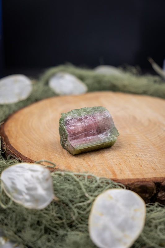 Watermelon Tourmaline Rough Crystal, Pink and Green Heart Chakra Stone, Ethically Sourced from Brazil