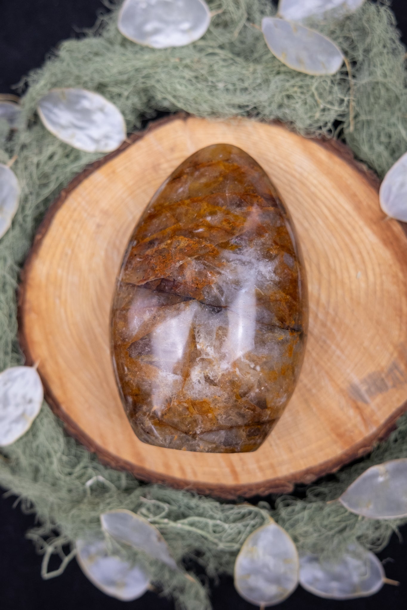 Golden Healer Quartz Freeform, Large Polished Crystal Stone for Healing and Energy Alignment, Ethically Sourced from Brazil