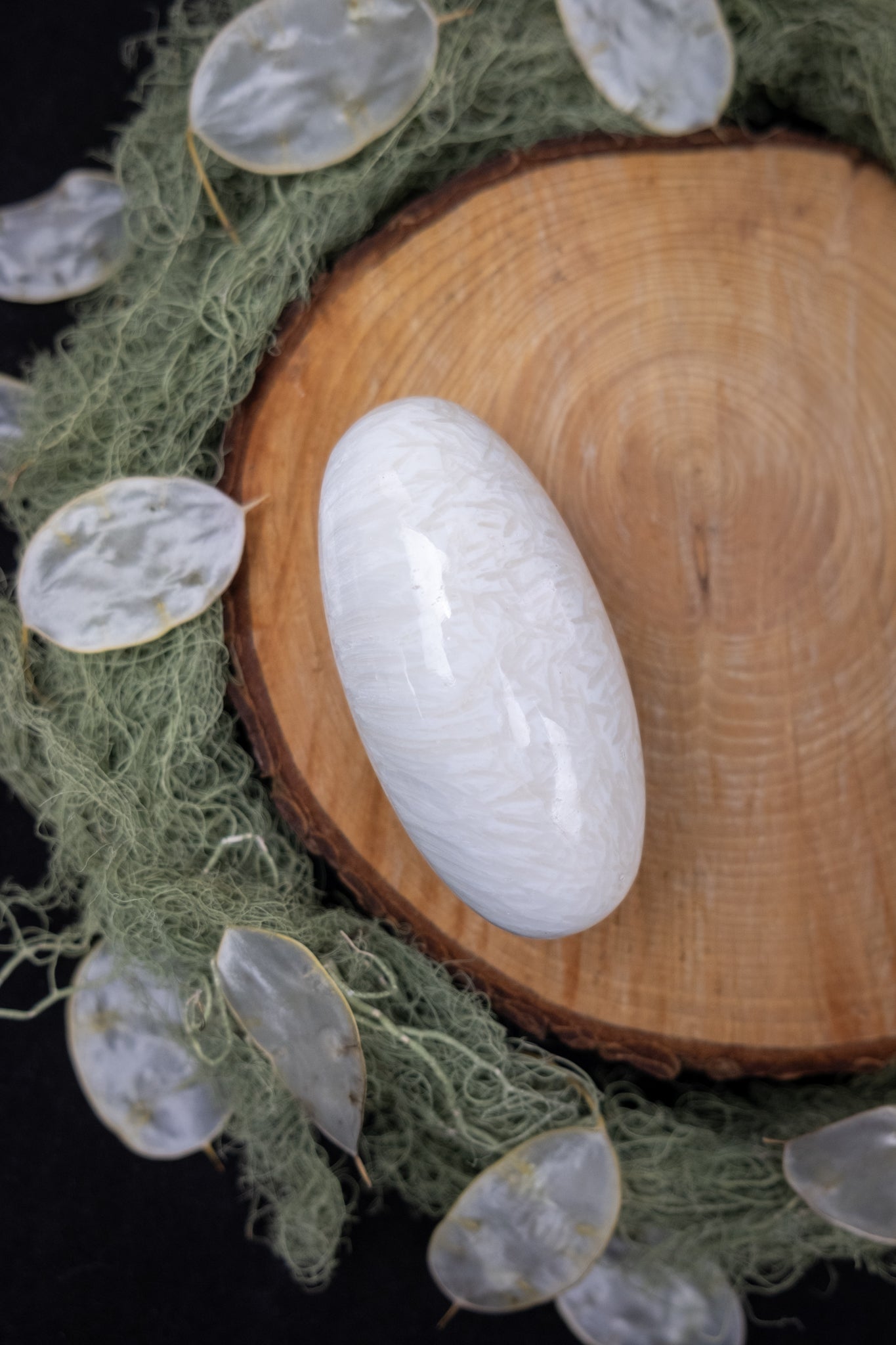 Scolecite Palm Stone, Large Scolecite Crystal for Deep Peace and Spiritual Connection, Ethically Sourced from India