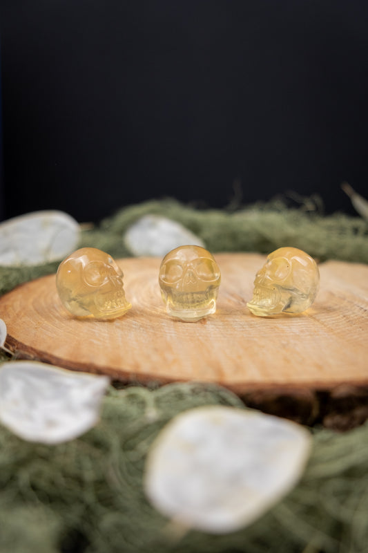 Yellow Fluorite Skull