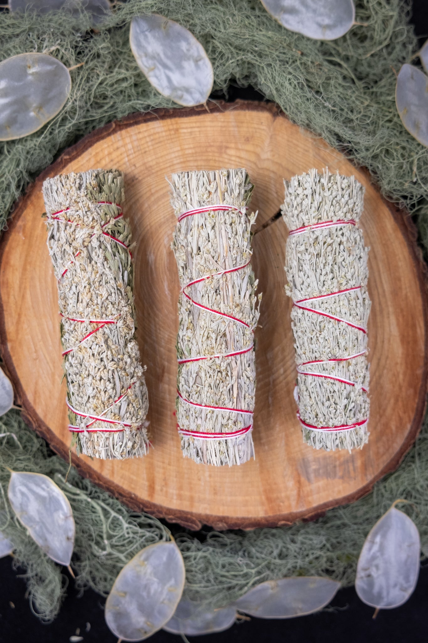 Mount Shasta White Sage with Cedar Bundle, Smudging Stick, Energy Cleansing Stone Ritual, Ethically Sourced USA