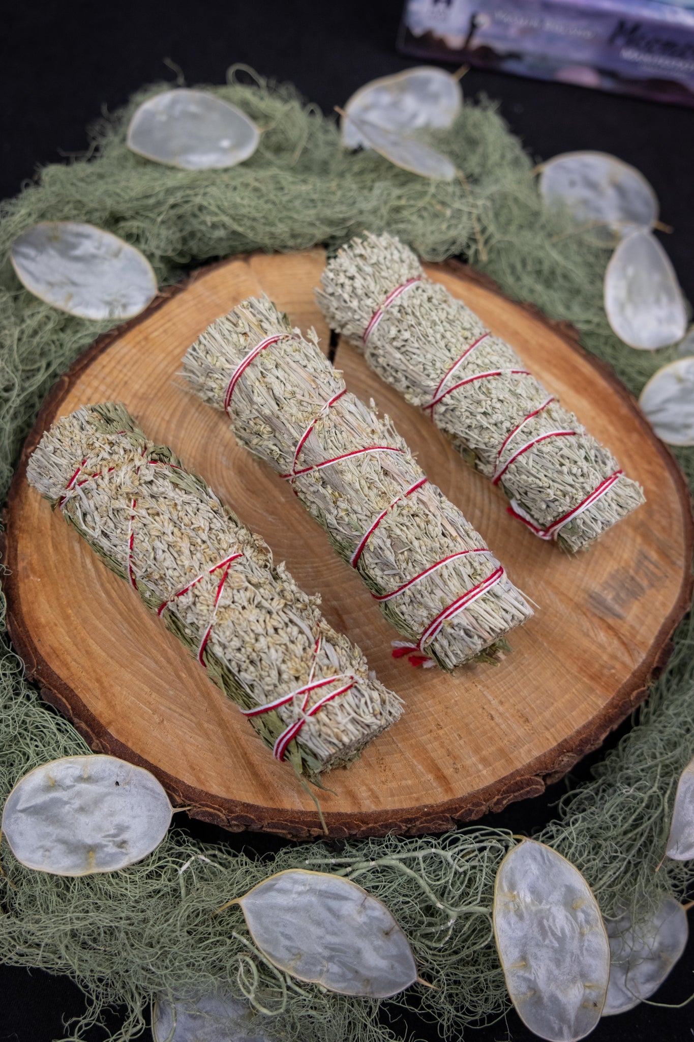 Mount Shasta White Sage with Cedar Bundle, Smudging Stick, Energy Cleansing Stone Ritual, Ethically Sourced USA