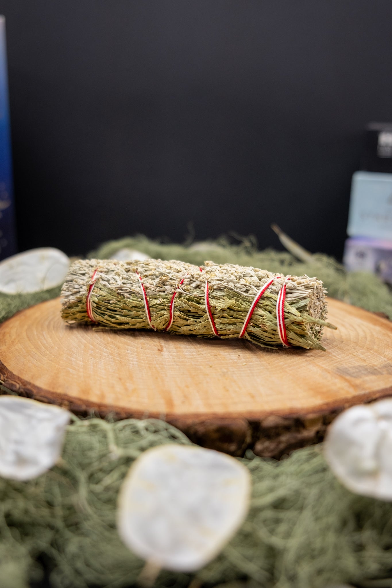 Mount Shasta White Sage with Cedar Bundle, Smudging Stick, Energy Cleansing Stone Ritual, Ethically Sourced USA