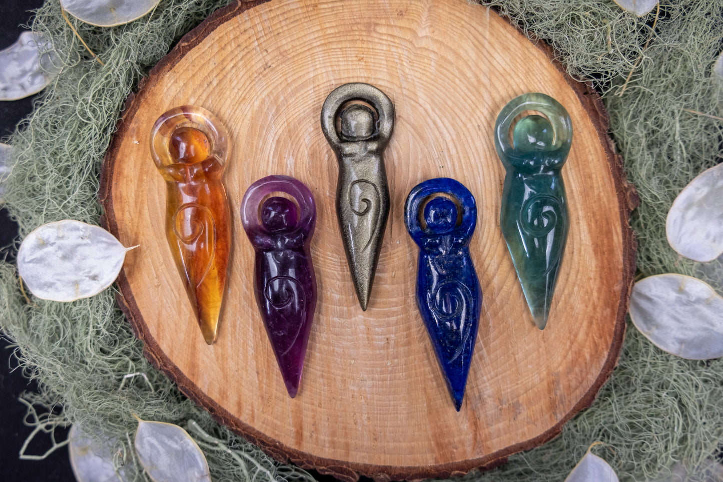 Spiral Goddess Crystal Carving