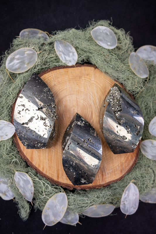 Pyrite Flame Carving