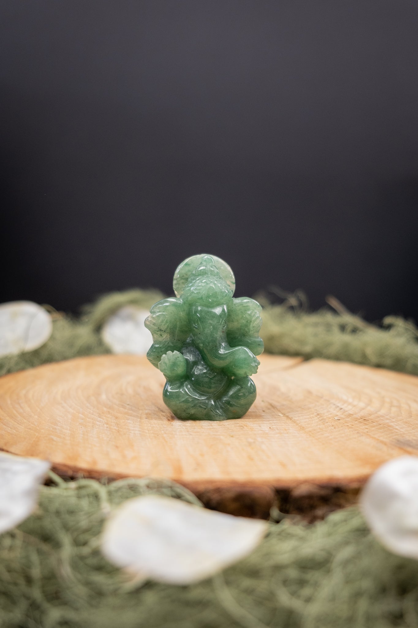 Green Aventurine Ganesh Carving, Crystal Stone for Luck and New Beginnings, Ethically Sourced from Brazil
