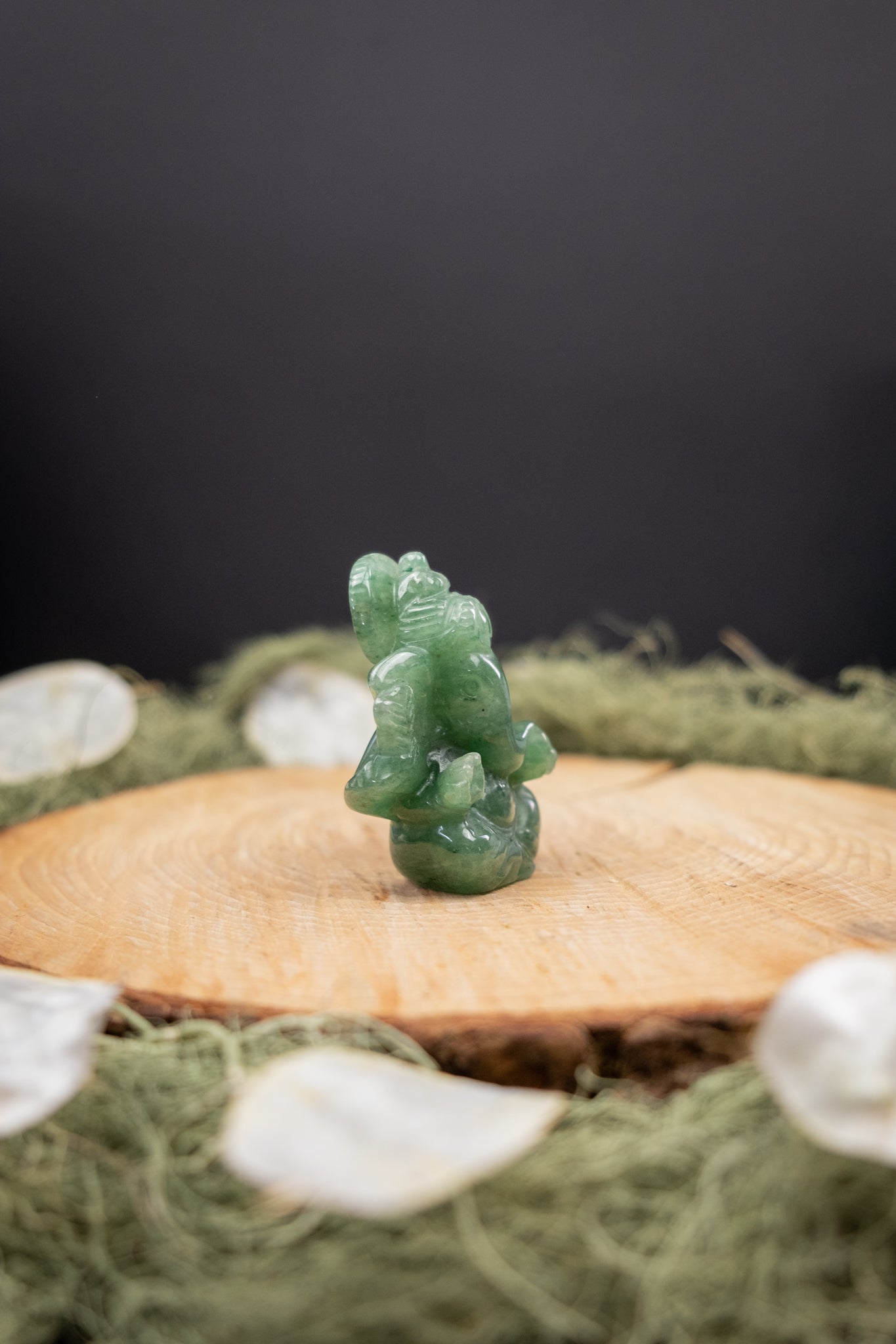 Green Aventurine Ganesh Carving, Crystal Stone for Luck and New Beginnings, Ethically Sourced from Brazil
