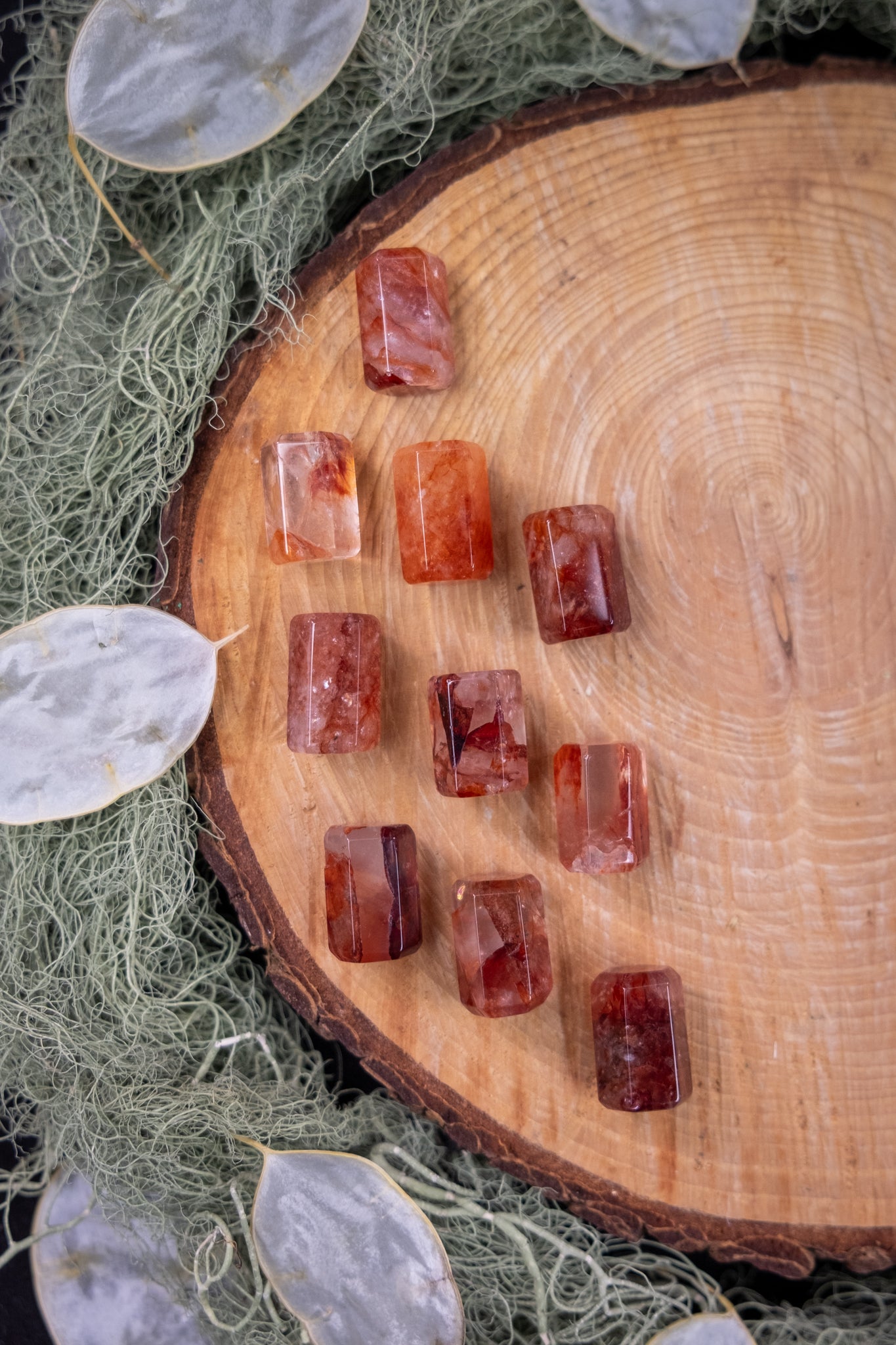 Hematoid Quartz Faceted Cylinder