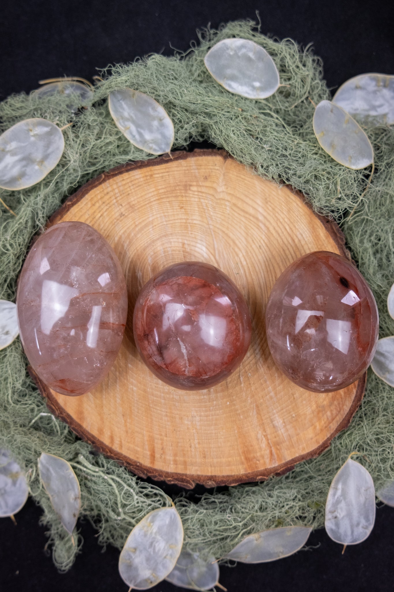 Hematoid Quartz Palm Stone, Fire Quartz Crystal for Confidence and Grounded Action, Ethically Sourced from Madagascar