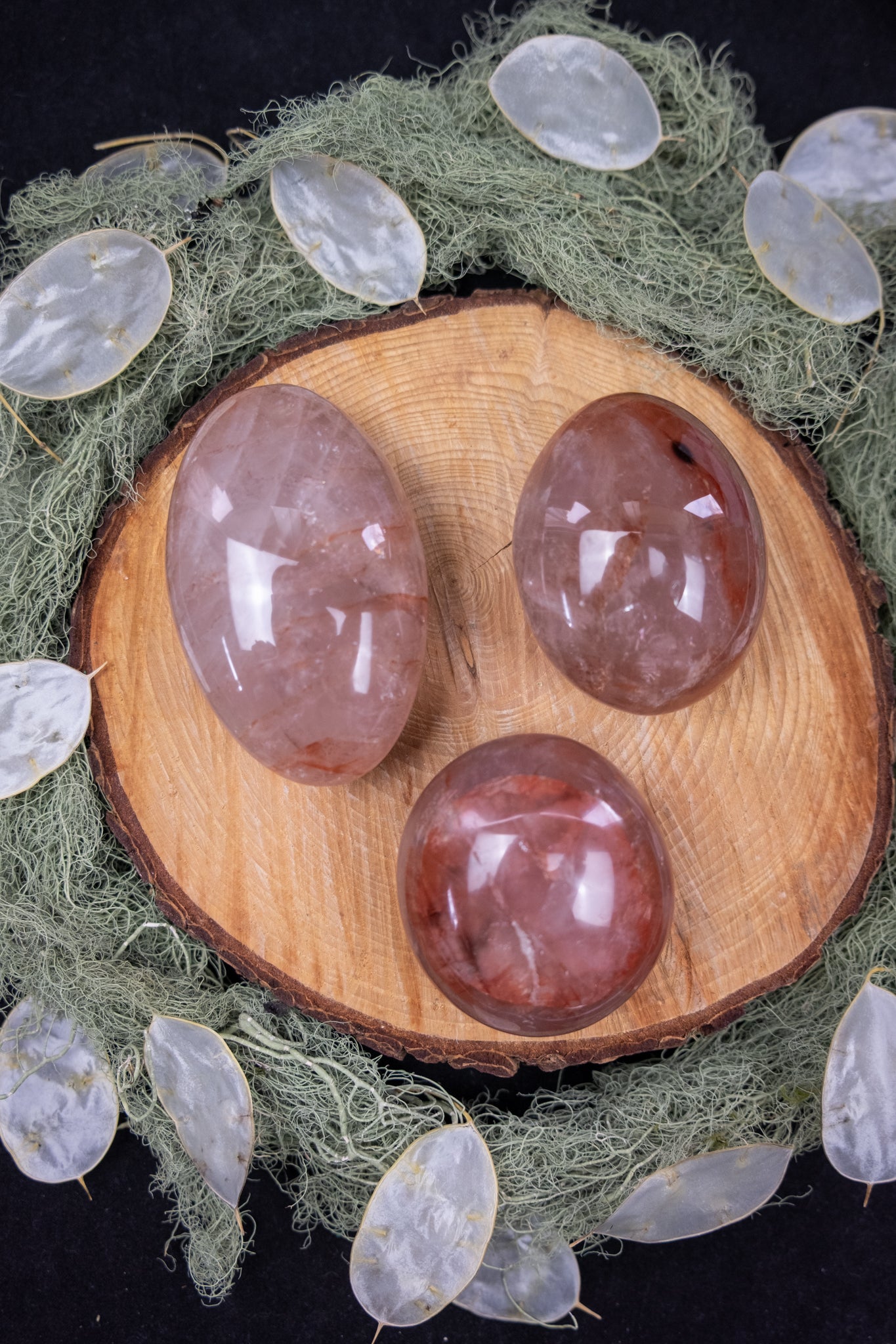 Hematoid Quartz Palm Stone, Fire Quartz Crystal for Confidence and Grounded Action, Ethically Sourced from Madagascar
