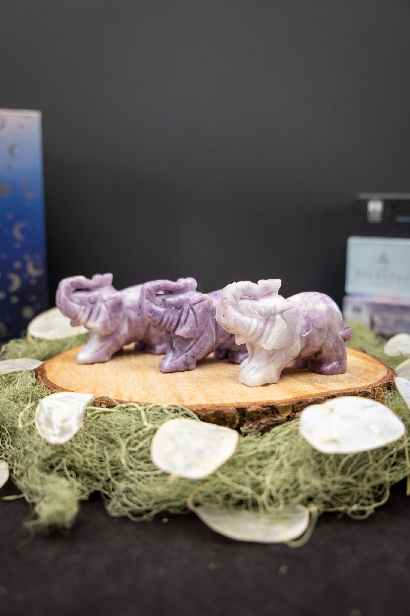 Lepidolite Elephant Carving
