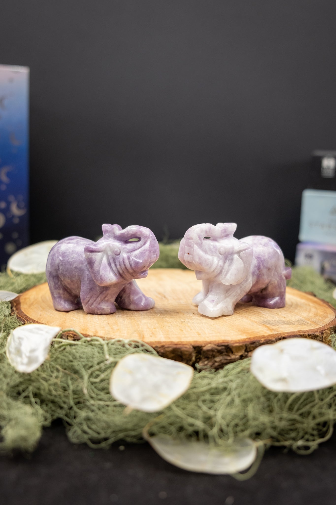 Lepidolite Elephant Carving